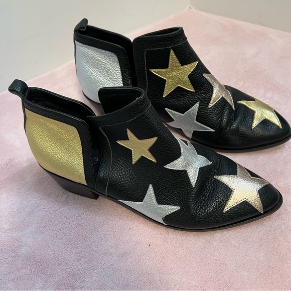 Stars and Great Quality Laura Leather Booties Sz 9 - Picture 1 of 8